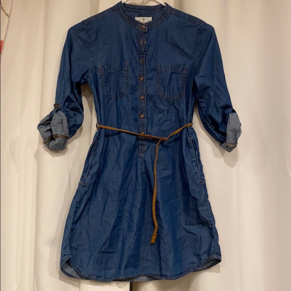 YD chambray tunic/dress with pockets and belt